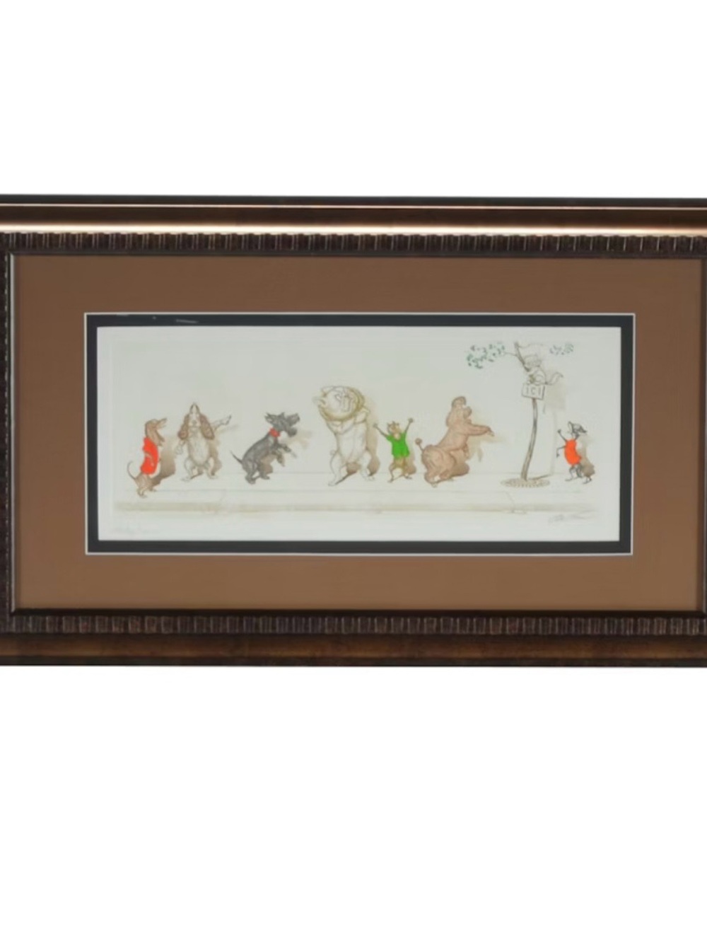 Boris O’Klein Hand-colored Etching “Malentendu”